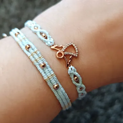 Set de 2 bracelets en macrame 